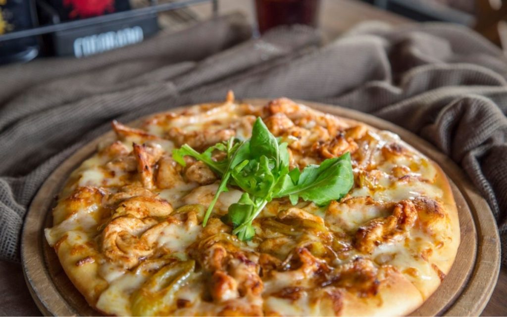 Homemade bbq chicken pizza