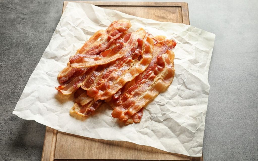 Bacon on a napkin.